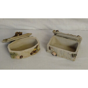 2 Resin Jewelry Trinket Box - Sea Ocean Beach Themed Boxes